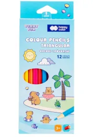 Happy Color Kredki drewniane tr�jk�tne Yummy Yum 12 kolor�w