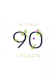 Clear Creations Karnet Swarovski kwadrat Urodziny 90 CL1890_PO
