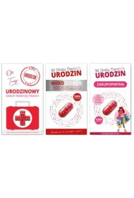Karnet 18 Urodziny damskie, tabletki mix 2 wzor�w