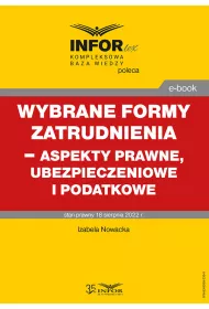 eBook Wybrane formy zatrudnienia – aspekty prawne, ubezpieczeniowe i podatkowe pdf