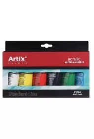 Artix Farba akrylowa 75ml 6 kolorw 6 x 75 ml
