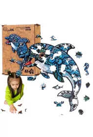 Puzzle drewniane eko 147 el. Delfin A3 Maksik
