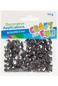 Craft with Fun Cekiny metaliczne popielate 8mm