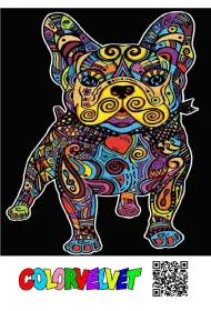 Kolorowanka Welwetowa 47x35 cm Buldog Francuski