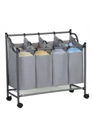Songmics Kosz do segregacji prania mobilny 4 x 35 l