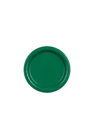 PartyDeco Talerzyki papierowe ciemny zielony 18cm