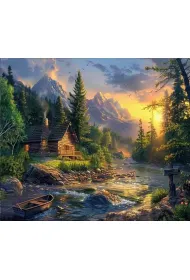 Norimpex Diamentowa mozaika - Chata w g�rach nad rzek� 40x30cm