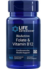 Life Extension BioActive Foliany i Witamina B12 Suplement diety 90 kaps.