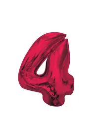 Godan Balon foliowy cyfra 4 czerwona Smart 92cm