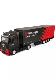 Bburago model street fire haulers with trailer mercenes benz actros gigaspace yokohama 1:43