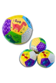 Pi�eczki mi�kkie z dinozaurami kolorowe 9cm LeanToys