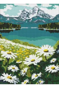 Ideyka Diamentowa mozaika - Kwitn�ce stokrotki 30x40cm