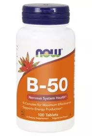 Now Foods B-50 Kompleks witaminy B Suplement diety 100 tab.
