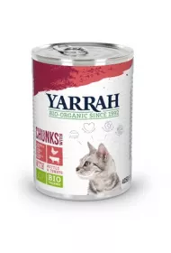 Yarrah Mokra karma dla dorosego kota kawaki kurczaka i woowiny z pomidorem i pokrzyw 405 g Bio