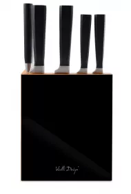 Vialli Design Zestaw 5 kutych noy w bloku Fino czarny