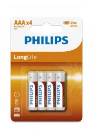 Bateria alkaliczna Philips R03 MICRO / AAA 1,5V Long Life R03L4B/10 4szt na blistrze