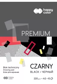 Happy Color Blok techniczny Premium czarny A3 220g 10 kartek