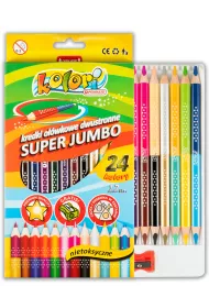 Penmate Kolori Premium Kredki o��wkowe tr�jk�tne dwustronne Jumbo 24 kolor�w