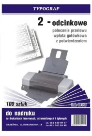 Druki samokopiuj�ce Typograf polecenie przelewu 2 odc. z potwierdzeniem A4 100 (01141) 100 szt.