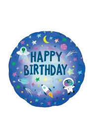 Amscan Balon foliowy holo Happy Birthday Kosmos 46cm
