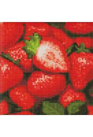 Ideyka Diamentowa mozaika bez ramy - Soczysta truskawka 20x20cm