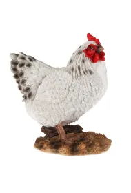 ProGarden Figurka ogrodowa Kura biaa 19 cm