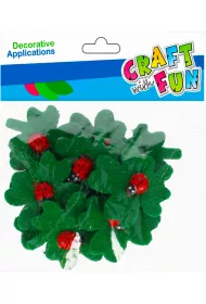 Craft with Fun Ozdoba filcowa samoprzylepna biedronka/li�� 12 szt.