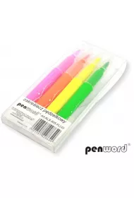 Penword Zakre�lacz p�dzelkowy fluo 4 szt.