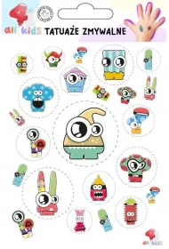 Tatuae zmywalne dla dzieci Stwory Potwory All4Kids