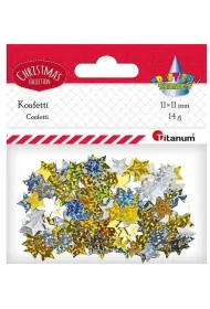 Titanum Konfetti Gwiazdki hologram z�ote, srebrne 14g