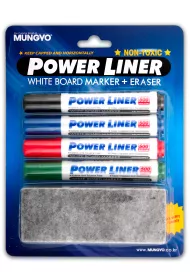 Mungyo Marker sucho�cieralny z czy�cikiem MA-4E 4 szt.