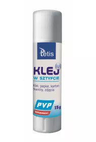 Tetis Klej w sztyfcie PVP bezbarwny 15 g