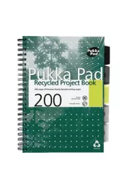 Pukka Pad Pukka Project Book z recyklingu A4 zielony linia, 80g 100 kartek