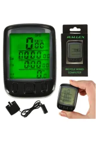 Licznik rowerowy RALLEX wodoodporny przewodowy prdkociomierz podwietlany 25w1 LCD