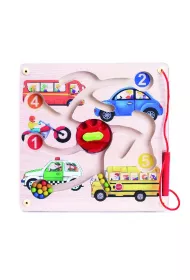 Puzzle Drewniany labirynt z kulkami Pojazdy Top Bright Brimarex