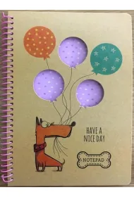 Fresh Ko�onotatnik A5/80K kratka kraft Pies z balonami