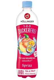 Hollinger Napj gazowany o smaku brzoskwinia - marakuja bez cukru 500 ml Bio