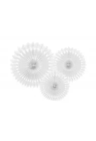 PartyDeco Rozety dekoracyjne bia�e 20x30 cm
