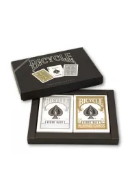 Bicycle Prestige Line, zestaw kart do gry Poker Back 2, zote i srebrne