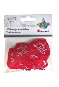 Titanum Ozdoba materia�owa serca I Love You czerwone 15 szt.