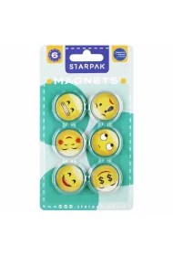 Magnes kolorowy mix Emotikony 33mm op.6szt. STARPAK 528365