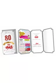 Kukartka Karnet Urodziny 80