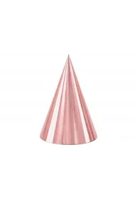 PartyDeco Czapeczki r�owe z�oto 16 cm