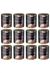 Piper Mokra karma z indykiem i brokuem dla psa Zgrzewka 12 x 800 g