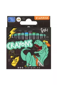 Kredki woskowe 12 kolor�w Skate Dino STARPAK 536296 12 szt.