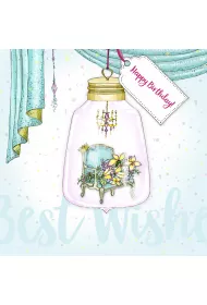Clear Creations Karnet Swarovski kwadrat CL2811 Urodziny fotel