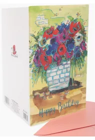 Fresh Karnet B6 z�ocony Urodziny kwiaty