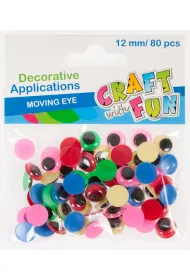 Craft with Fun Ozdoba dekoracyjna kolorowe oczy 12mm