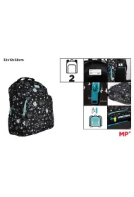 Mp Main Paper Plecak dwukomorowy Kosmos czarny 32x12x38cm