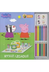 Rysuj i zgaduj zabawy z kredkami 12 kredek �winka Peppa